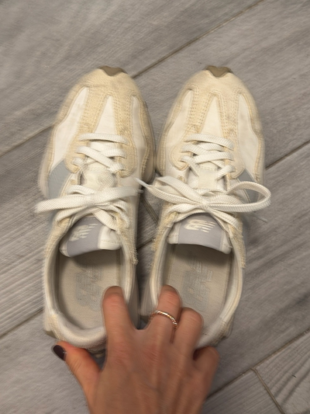 New Balance Women's Cream & Light Gray Athletic Sneakers